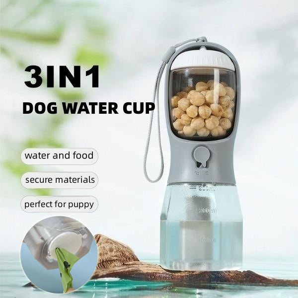 3 - in - 1 Portable Pet Travel Bottle 🐾 - PicklyCart3 - in - 1 Portable Pet Travel Bottle 🐾300ml Garbage Bag