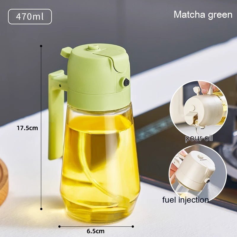 2-in-1 Glass Oil Sprayer & Dispenser – 470ml - PicklyCart84bf3e901bc788133e189e57801a419eGreen 470ML