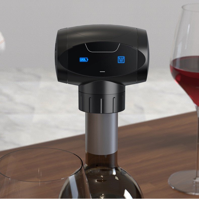 Electric Vacuum Wine Preserver Stopper - PicklyCartec86e09bfed4c9611ee2ce71cdae5e15Black