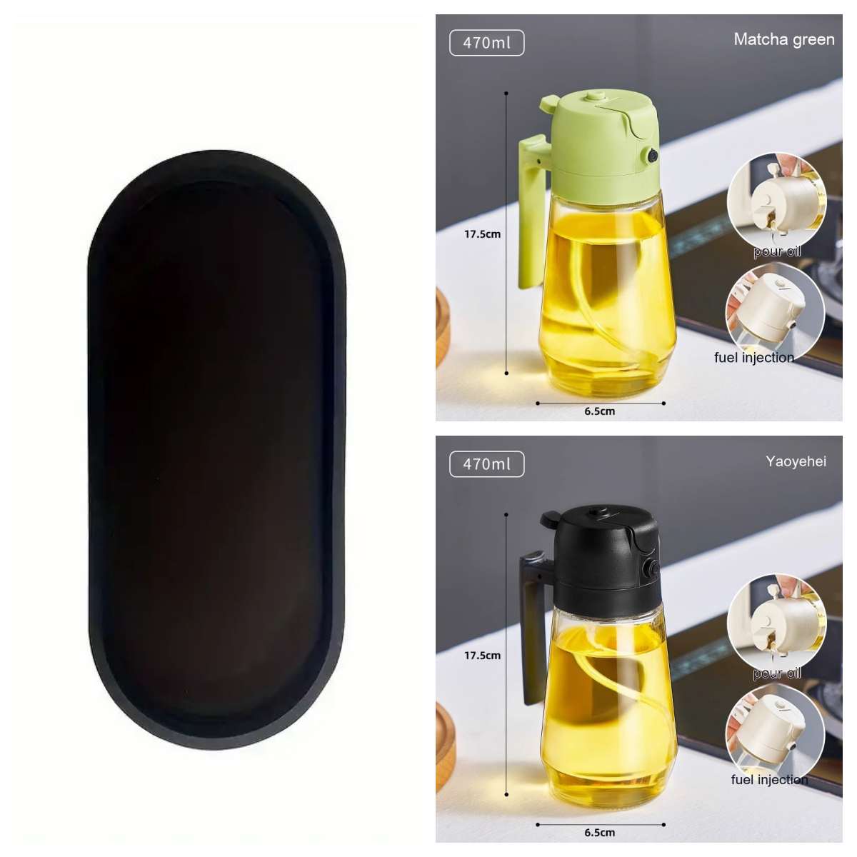 2-in-1 Glass Oil Sprayer & Dispenser – 470ml - PicklyCarteca74a1c64d2c10a92ad4f3ed2dbcedaSet12
