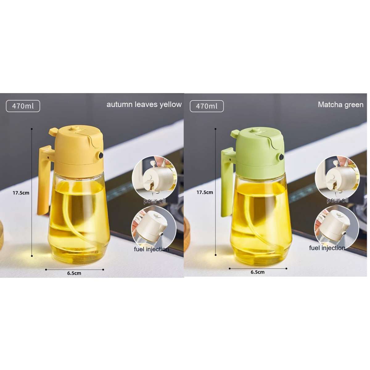 2-in-1 Glass Oil Sprayer & Dispenser – 470ml - PicklyCartfd067e2e64a7af2a50d7f329454d0a7cSet4
