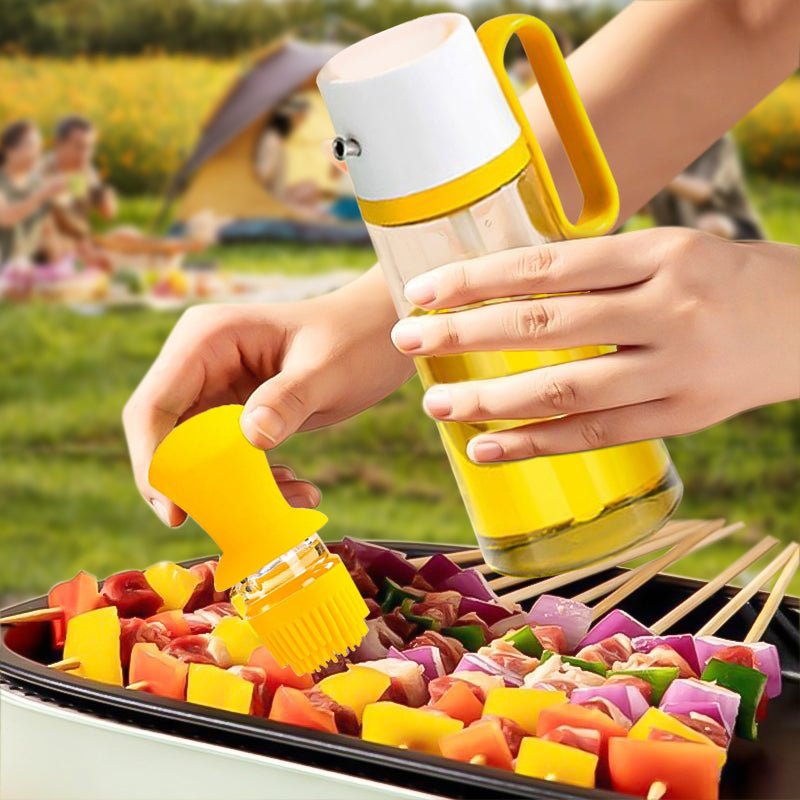 2-in-1 Glass Oil Dispenser with Silicone Brush - PicklyCart8f8fff17b9ee54458a77fbec1400bcedBrown