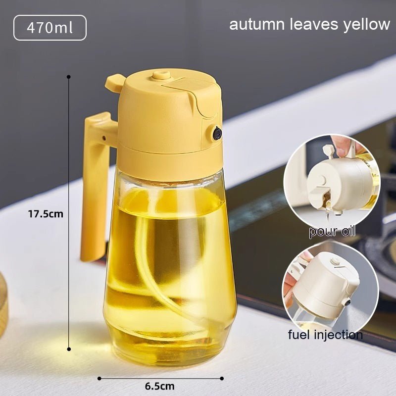 2-in-1 Glass Oil Sprayer & Dispenser – 470ml - PicklyCartad517fcf1c0c1e282f5cf22600d77d39Yellow 470ML