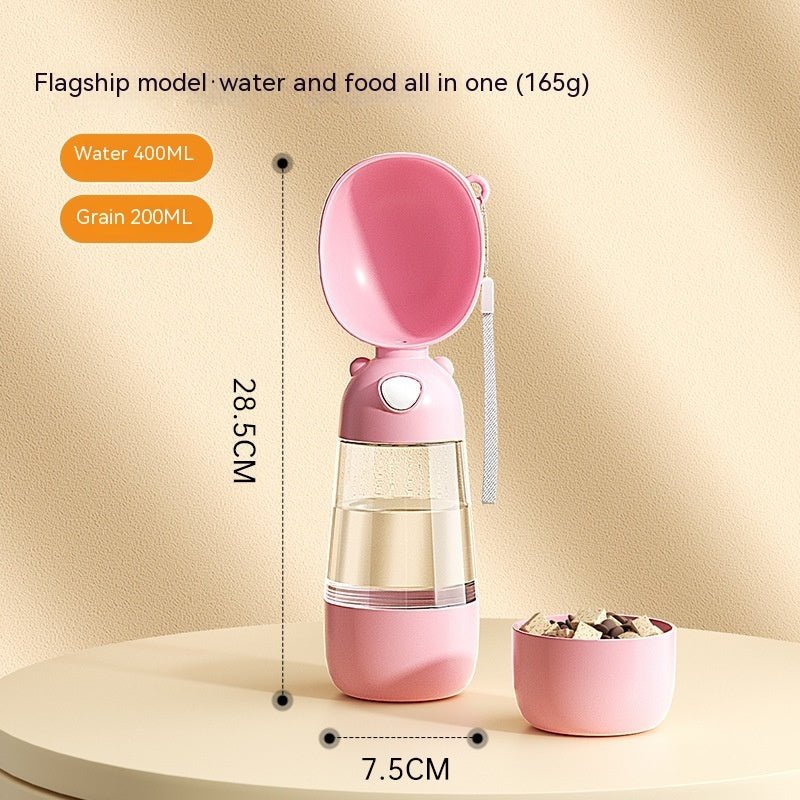 Portable Dog Water Bottle with Food Container - PicklyCart3130eed6f84b738f615f91c52d24567d3086 Flagship Style Pink