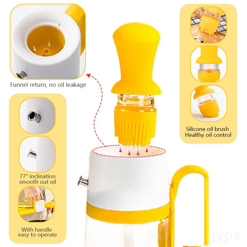 2-in-1 Glass Oil Dispenser with Silicone Brush - PicklyCartc0622368a484c725d0cdf34847bf966Brown