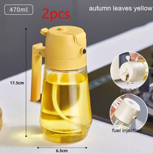 2-in-1 Glass Oil Sprayer & Dispenser – 470ml - PicklyCart211bb75dbcd5582e7867020faa6b7d79Yellow 470ML