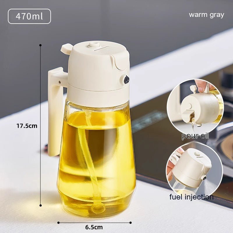 2-in-1 Glass Oil Sprayer & Dispenser – 470ml - PicklyCartfb0dae43122b759dbefcef86970632d6Beige 470ML