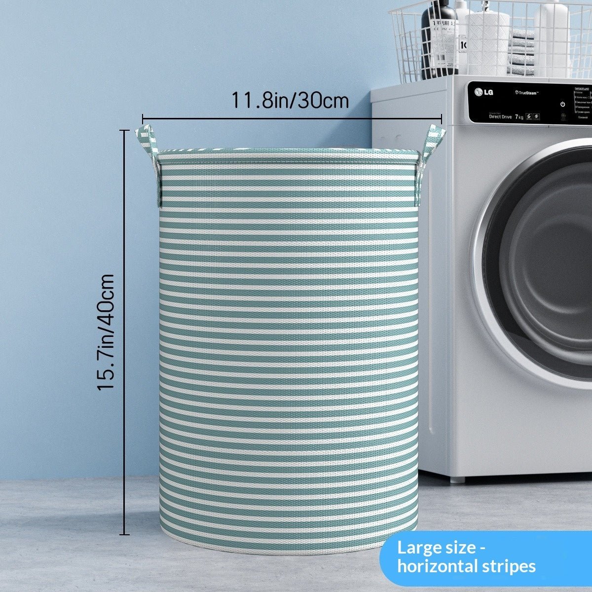 Foldable Waterproof Laundry Basket - PicklyCart55db32adce6c7f4fc6fc7832b4da5b79Green Horizontal Stripe