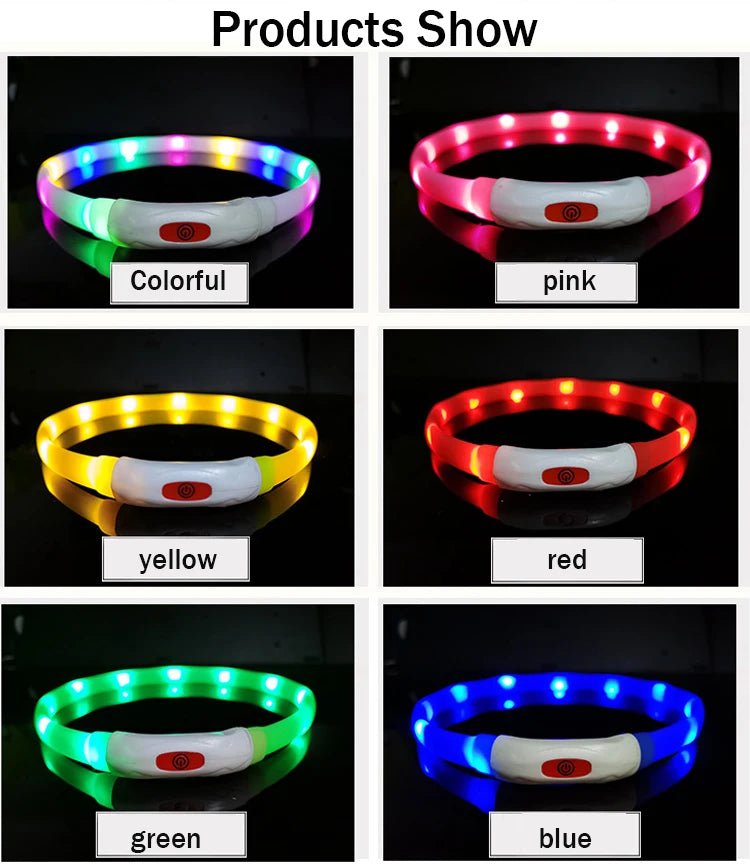 USB Rechargeable LED Dog Collar - PicklyCartUSB Rechargeable LED Dog Collarcolorful