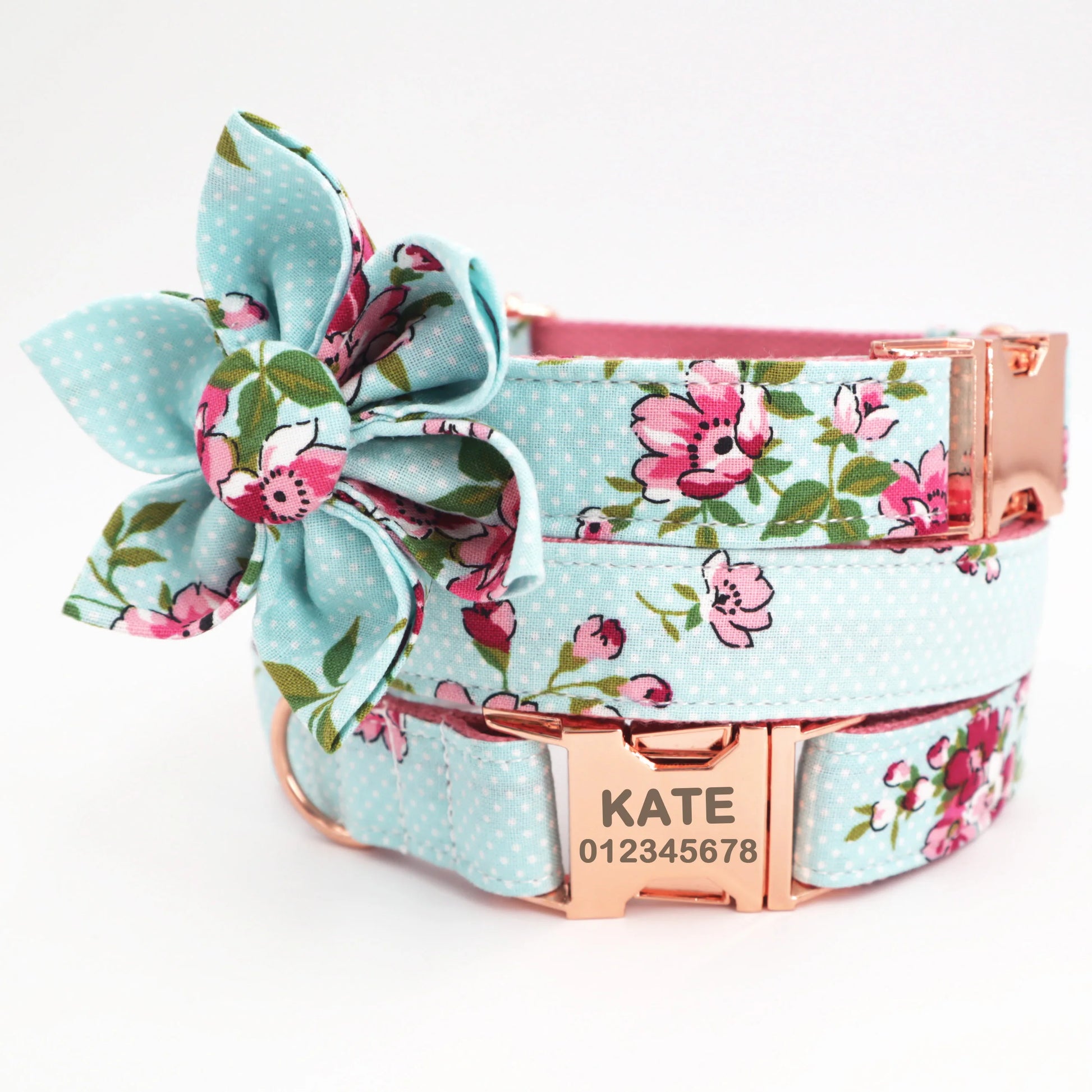 Blue Floral Collar & Leash Set - PicklyCartBlue Floral Collar & Leash Setleash only