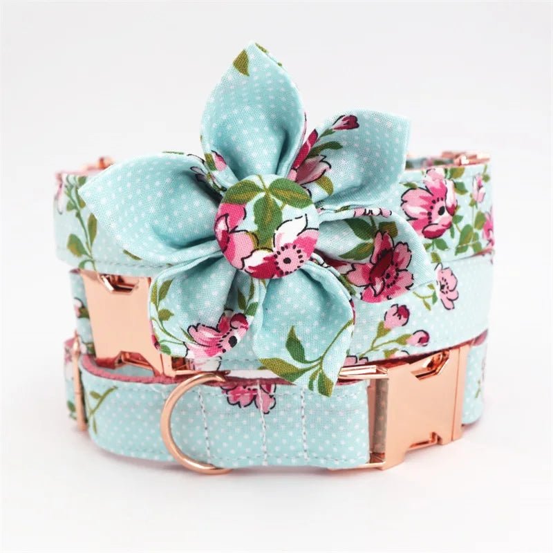 Blue Floral Collar & Leash Set - PicklyCartBlue Floral Collar & Leash Setleash only
