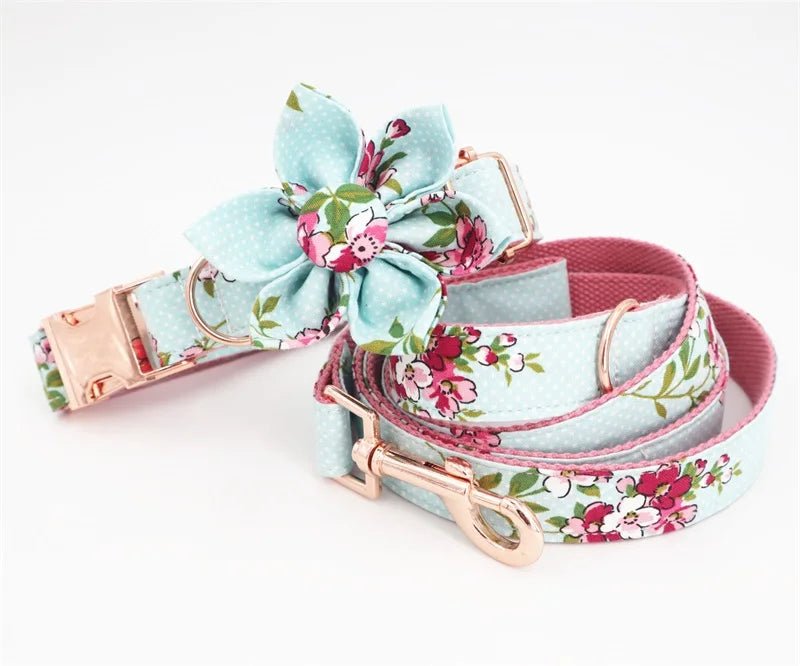 Blue Floral Collar & Leash Set - PicklyCartBlue Floral Collar & Leash Setleash only