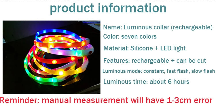 USB Rechargeable LED Dog Collar