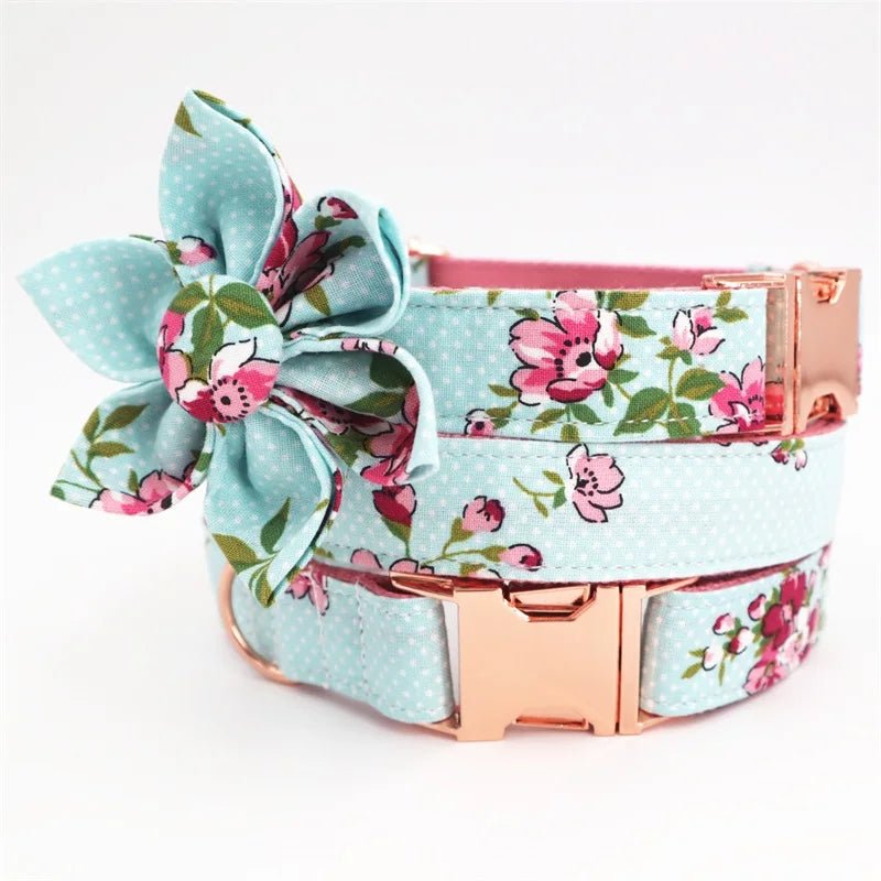 Blue Floral Collar & Leash Set - PicklyCartBlue Floral Collar & Leash Setleash only