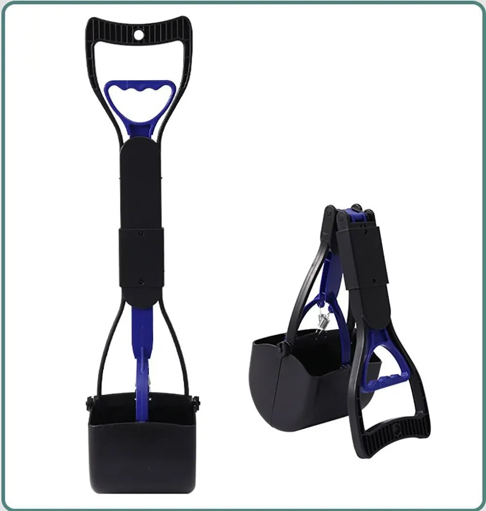 Foldable Long-Handle Pet Poop Pickup Scooper - PicklyCartFoldable Long-Handle Pet Poop Pickup ScooperBlue