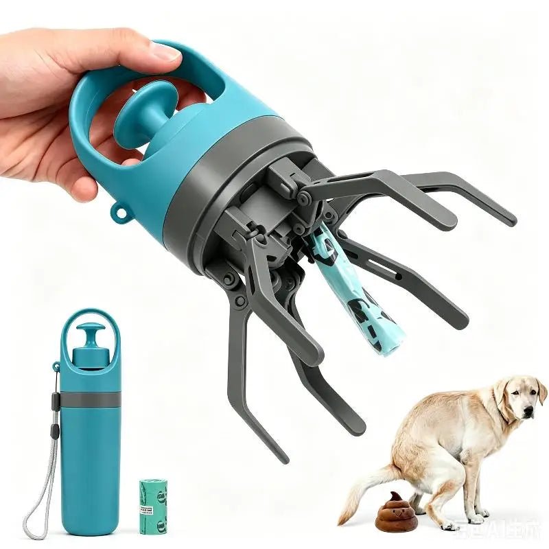 Portable No-Touch Dog Pooper Scooper with Waste Bag Holder - PicklyCartPortable No-Touch Dog Pooper Scooper with Waste Bag HolderB