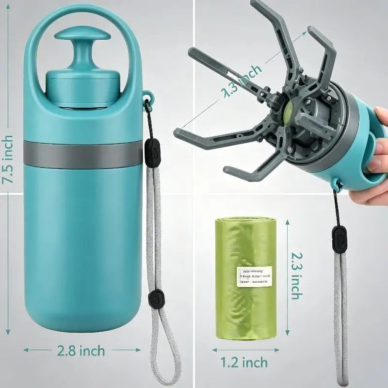 Portable No-Touch Dog Pooper Scooper with Waste Bag Holder