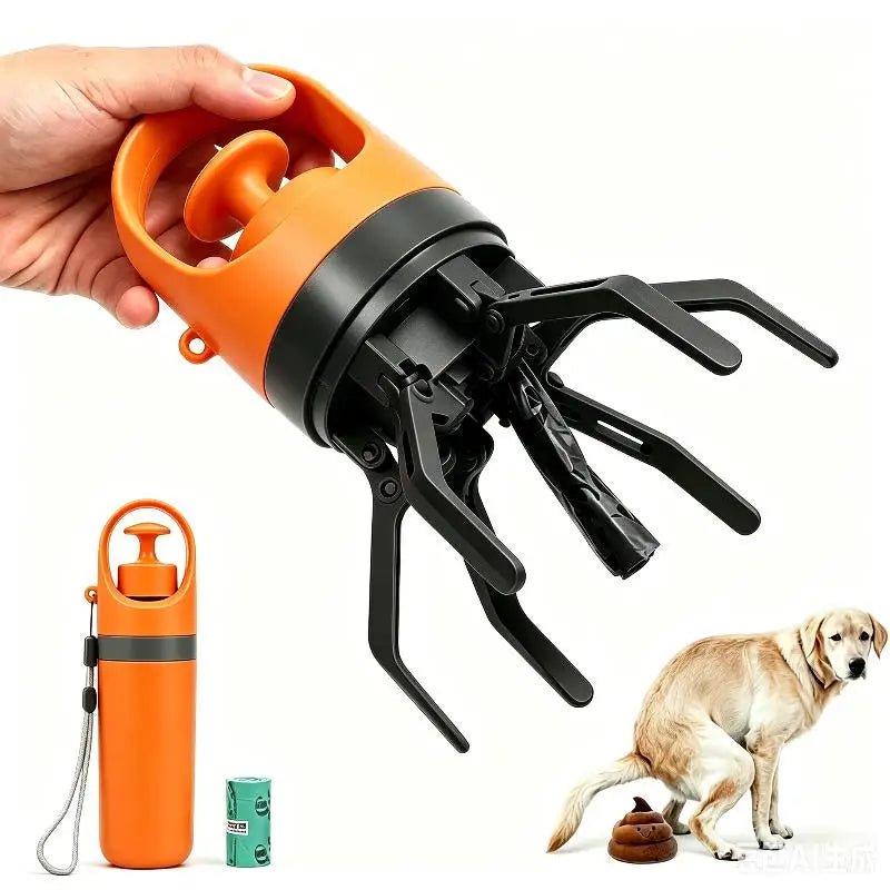 Portable No-Touch Dog Pooper Scooper with Waste Bag Holder - PicklyCartPortable No-Touch Dog Pooper Scooper with Waste Bag HolderB