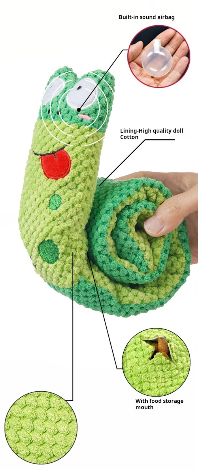 Squeaky Snail Puzzle Dog Toy - PicklyCartSqueaky Snail Puzzle Dog ToyGreen 1