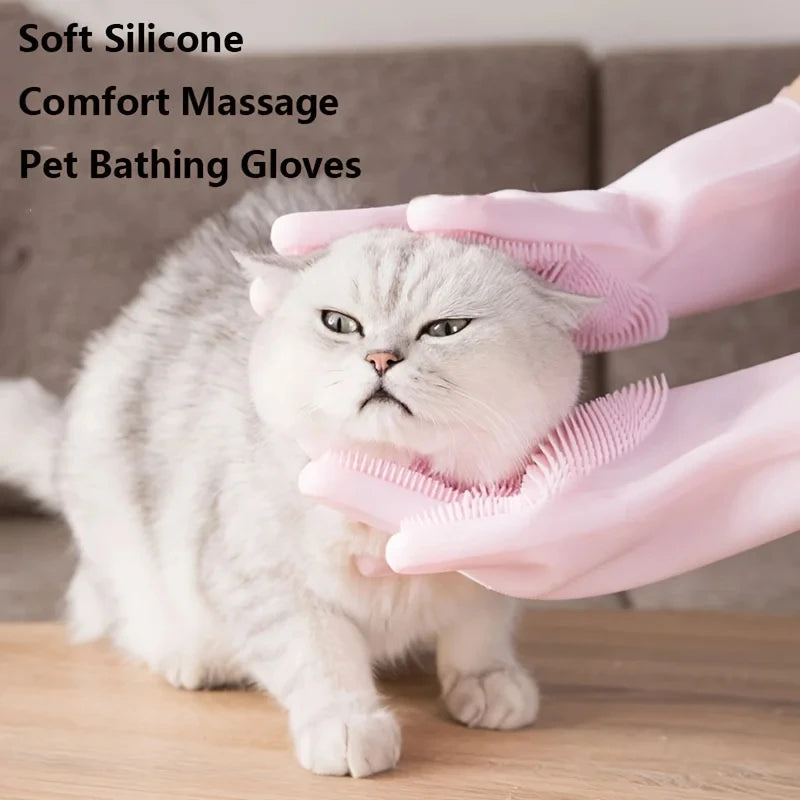 Silicone Pet Grooming, Bathing & Hair Removal Glove