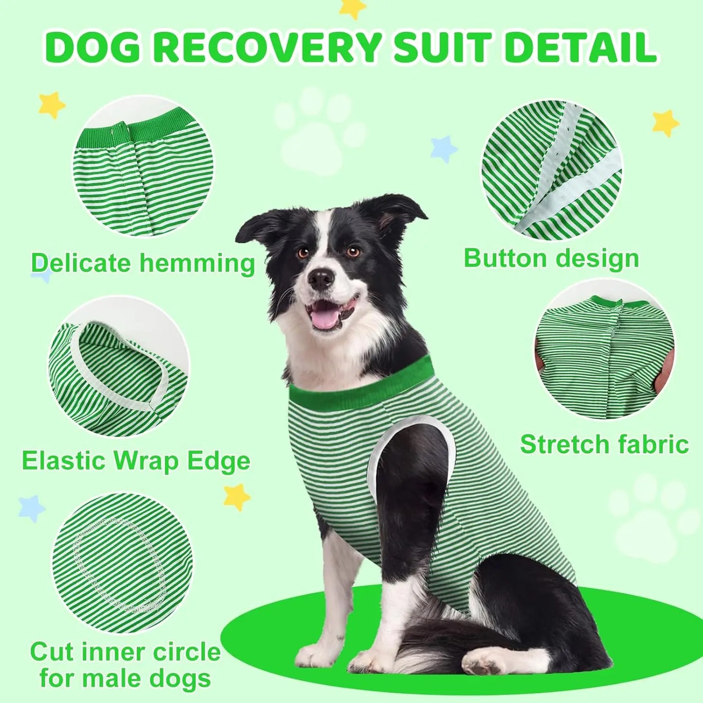 Striped Dog Recovery Suit