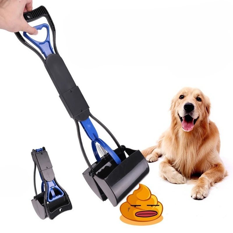 Foldable Long-Handle Pet Poop Pickup Scooper - PicklyCartFoldable Long-Handle Pet Poop Pickup ScooperBlue