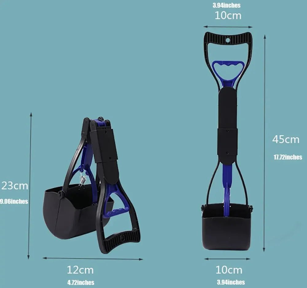 Foldable Long-Handle Dog Pooper Scooper - PicklyCartFoldable Long-Handle Dog Pooper ScooperBlue