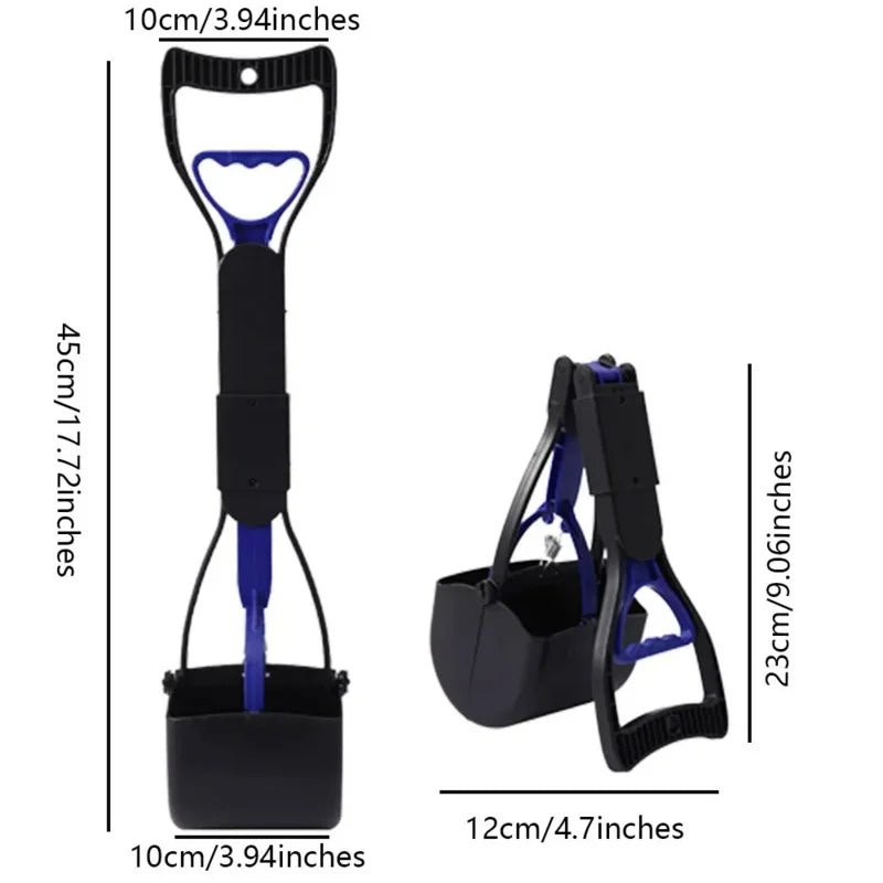 Foldable Long-Handle Dog Pooper Scooper - PicklyCartFoldable Long-Handle Dog Pooper ScooperBlue