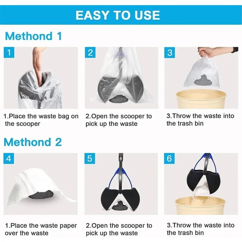 Foldable Long-Handle Dog Pooper Scooper - PicklyCartFoldable Long-Handle Dog Pooper ScooperBlue