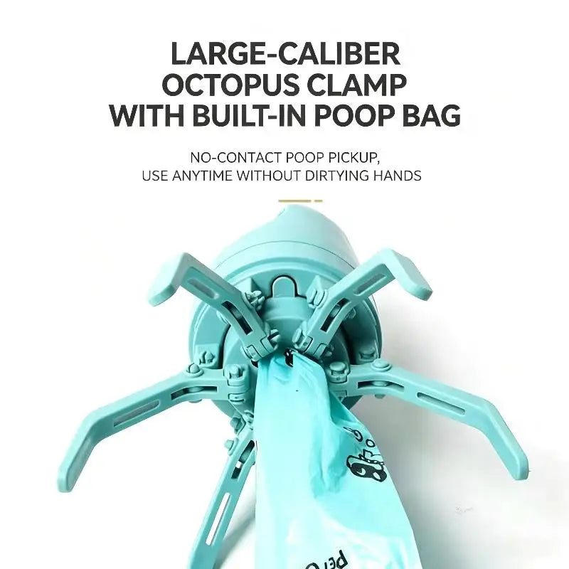 Portable No-Touch Dog Pooper Scooper with Waste Bag Holder