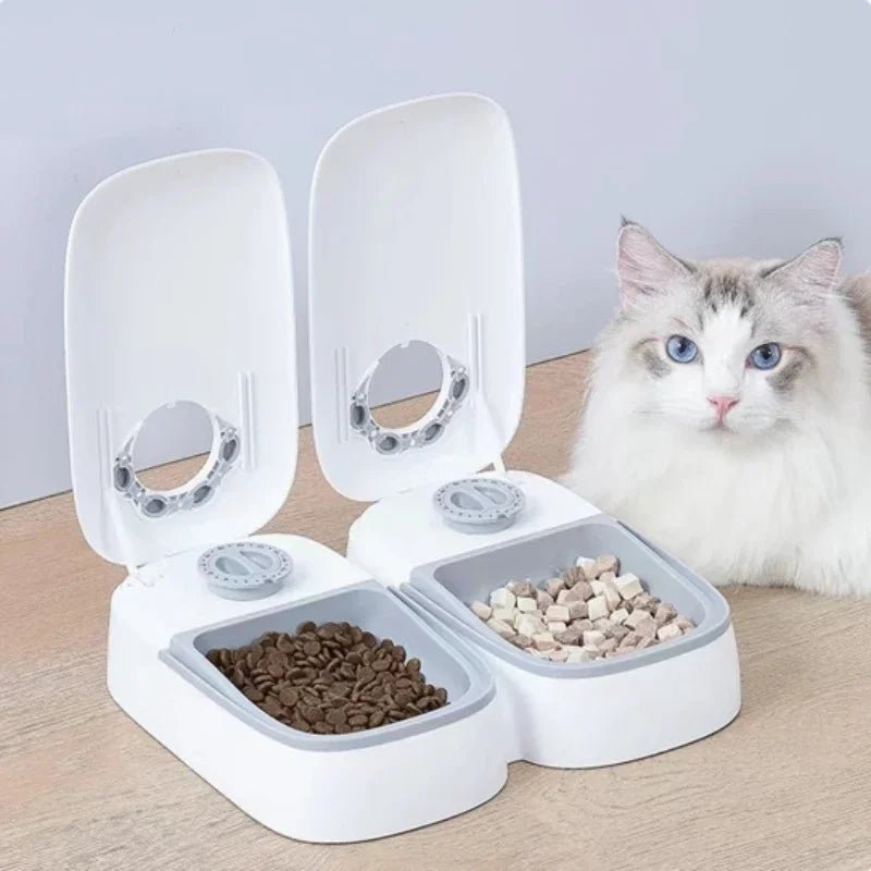Dog Feeder Cat Automatic Feeding Water Bowl with Timer Pet Food Storage Dispenser Container Pets Puppy Kitten Accessories - PicklyCartDog Feeder Cat Automatic Feeding Water Bowl with Timer Pet Food Storage Dispenser Container Pets Puppy Kitten Accessoriesgrey