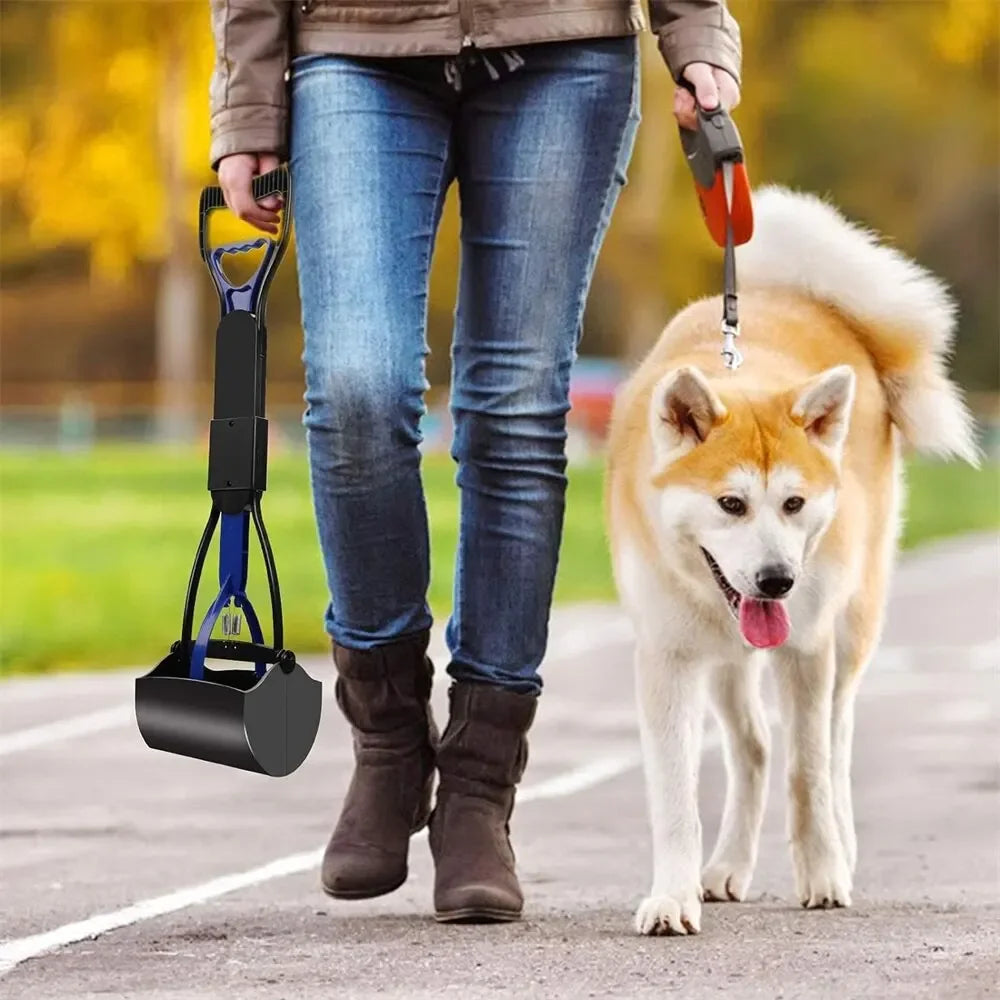 Foldable Long-Handle Pet Poop Pickup Scooper