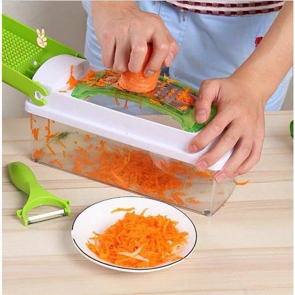 12-in-1 Multifunctional Vegetable Chopper & Slicer - PicklyCart62ae35248f07a406d1c559ca758cafa8Green