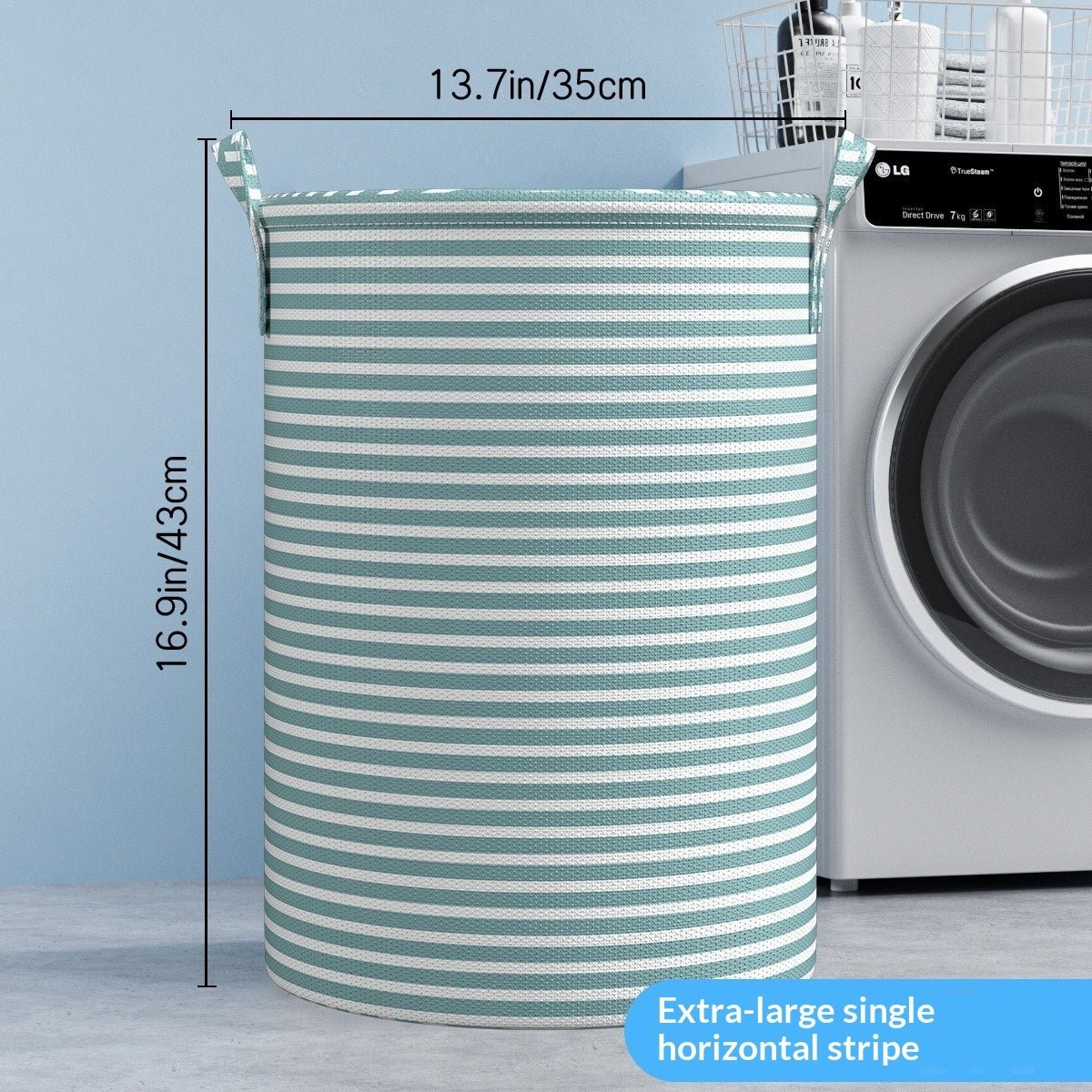 Foldable Waterproof Laundry Basket - PicklyCart71979dc8a313273bccf2dc8721b1168dGreen Horizontal Stripe