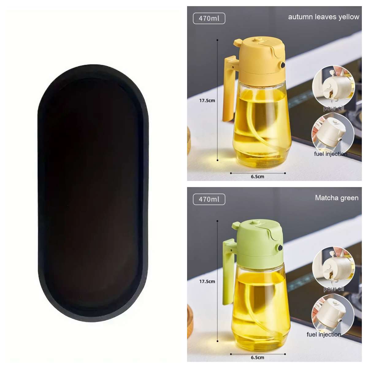 2-in-1 Glass Oil Sprayer & Dispenser – 470ml - PicklyCartde5c6ded4d98e817517704a75be8e83dSet10