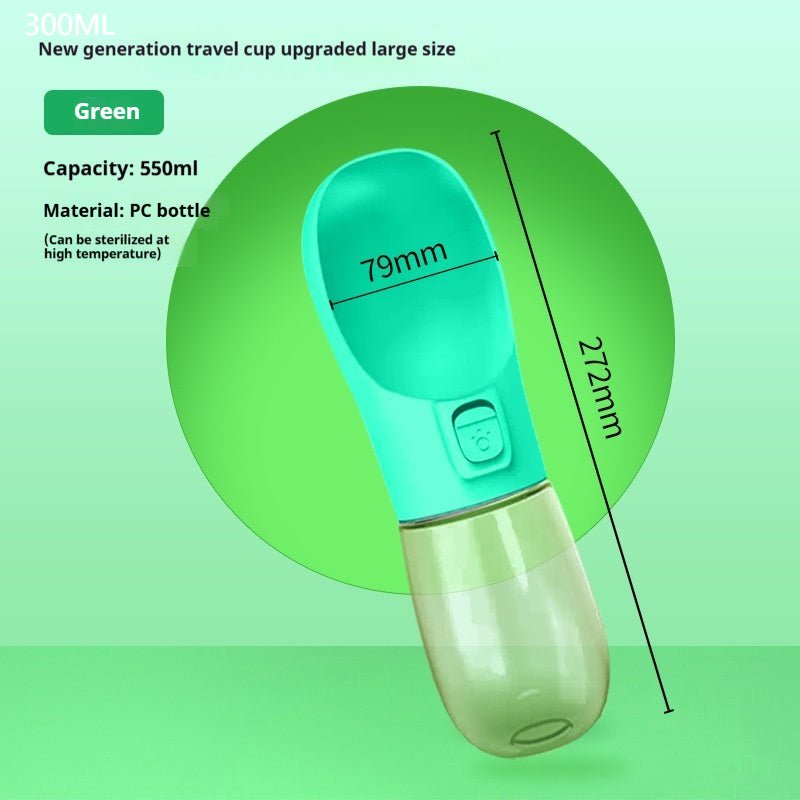 Portable Dog Water Bottle & Feeder Bowl - PicklyCart49e4032e9823f48610571883cff7c922Green 300ml