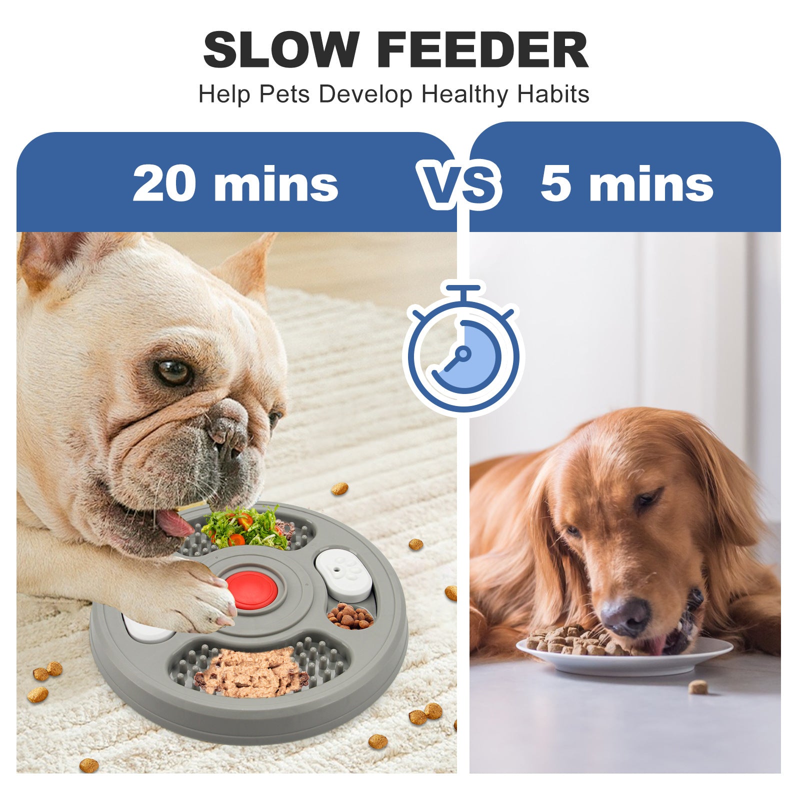 2-in-1 Slow Feeder & Lick Mat - PicklyCart3d69167b2d8e3bbaf047cf56397a7e9dBlue