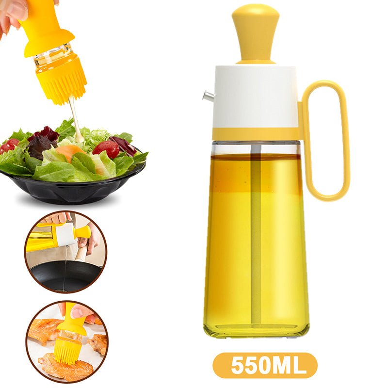 2-in-1 Glass Oil Dispenser with Silicone Brush - PicklyCartec55851c417c9707b5d5bbf0236ed488Brown