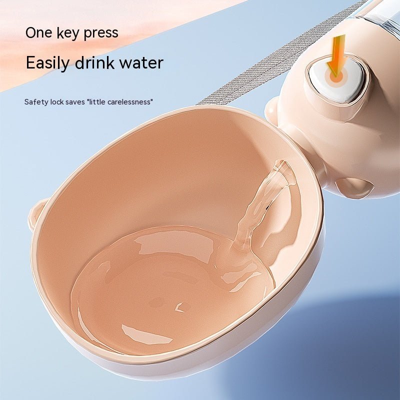 Portable Dog Water Bottle with Food Container - PicklyCart385d4d8e86f28212f80b5c7375d6e2ce3086 Upgraded Style Pink