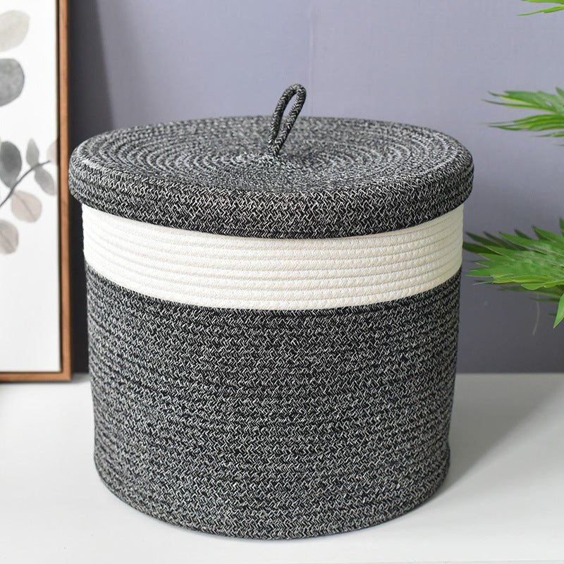 Foldable Woven Laundry & Clothes Storage Basket - PicklyCart983088b3e0d922294f5ff1871a72e91cWhite Flower Black 405x 355mm