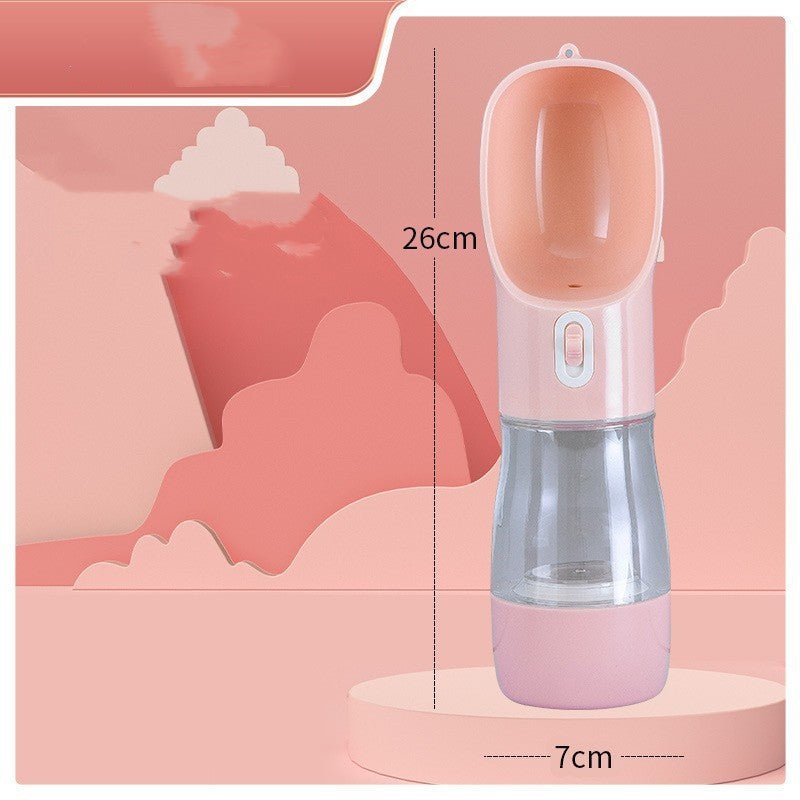 Portable Dog Water Bottle & Feeder Bowl - PicklyCart6b212d82340a7da3a6e979fda0b66702Pink Water bottle 240ml Grain